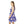 Skater Dress White Flower Pattern Blue Vibrant Style - Dipaliz - Dresses