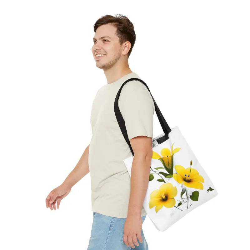 Brighten Up with a Yellow Morning Glory Tote Bag - Medium Bags