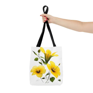 Yellow Morning Glory Tote Bag Bold Floral Print Dipaliz - Small - Bags