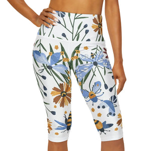 Vibrant Bee Yoga Capri Leggings - Soft Eco-friendly - Dipaliz