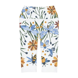 Vibrant Bee Yoga Capri Leggings - Soft Eco-friendly - Dipaliz
