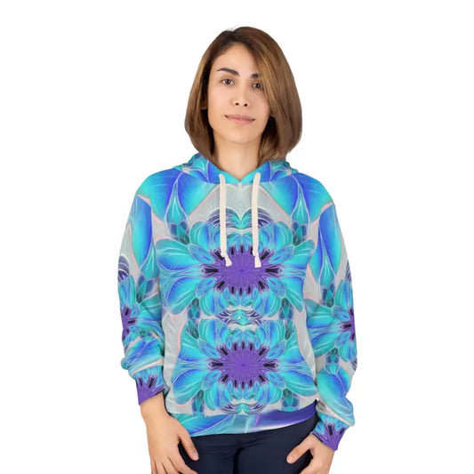 Cozy Blue Abstract Art Pullover Hoodie: Style Meets Comfort - Hoodies