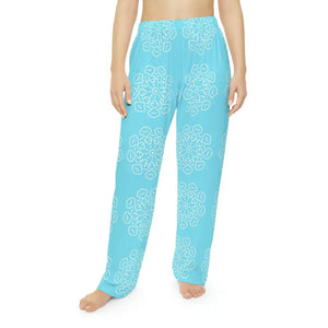 Pajama Pants Blue Abstract Pattern Cloud Soft Comfort - Dipaliz - s - Pajamas
