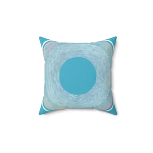 Blue Abstract Pattern Polyester Square Pillow - Chic Comfort - Dipaliz - 14’’ × - Throw Pillows