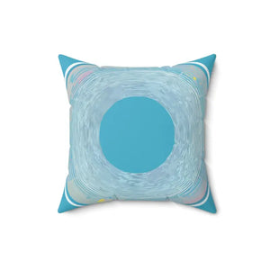 Blue Abstract Pattern Polyester Square Pillow - Chic Comfort - Dipaliz - 16’’ × - Throw Pillows