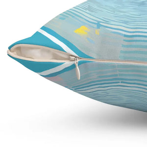 Blue Abstract Pattern Polyester Square Pillow - Chic Comfort - Dipaliz - Throw Pillows