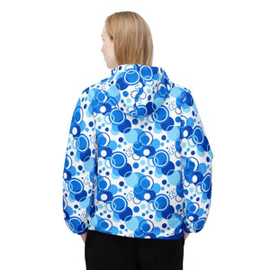 Blue Bubble Print Windbreaker - Lightweight Adventure Layer - Dipaliz - Outerwear