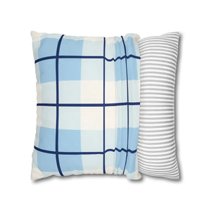 Buffalo Plaid Cushion – Blue Poly Canvas - Dipaliz - Chair & Sofa Covers