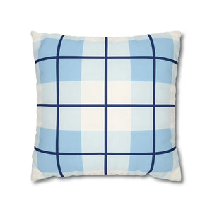 Buffalo Plaid Cushion – Blue Poly Canvas - Dipaliz - Chair & Sofa Covers