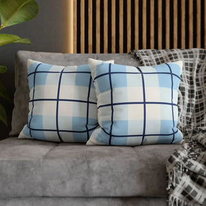 Buffalo Plaid Cushion – Blue Poly Canvas - Dipaliz - Chair & Sofa Covers