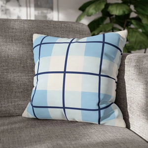 Buffalo Plaid Cushion – Blue Poly Canvas - Dipaliz - Chair & Sofa Covers