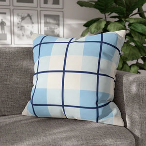 Buffalo Plaid Cushion – Blue Poly Canvas - Dipaliz - Chair & Sofa Covers