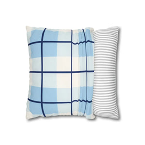 Buffalo Plaid Cushion – Blue Poly Canvas - Dipaliz - Chair & Sofa Covers