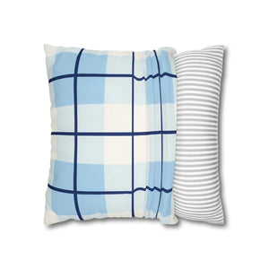 Buffalo Plaid Cushion – Blue Poly Canvas - Dipaliz - Chair & Sofa Covers
