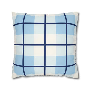 Buffalo Plaid Cushion – Blue Poly Canvas - Dipaliz - Chair & Sofa Covers