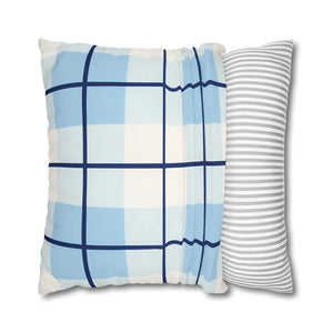 Buffalo Plaid Cushion – Blue Poly Canvas - Dipaliz - Chair & Sofa Covers