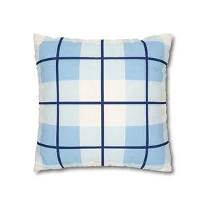 Buffalo Plaid Cushion – Blue Poly Canvas - Dipaliz - Chair & Sofa Covers