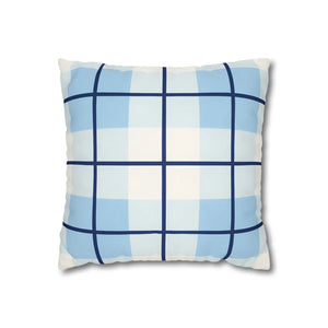 Buffalo Plaid Cushion – Blue Poly Canvas - Dipaliz - Chair & Sofa Covers