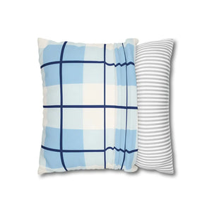 Buffalo Plaid Cushion – Blue Poly Canvas - Dipaliz - Chair & Sofa Covers