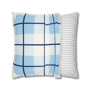 Buffalo Plaid Cushion – Blue Poly Canvas - Dipaliz - Chair & Sofa Covers
