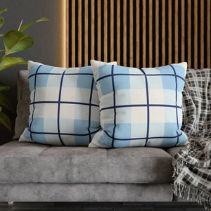 Buffalo Plaid Cushion – Blue Poly Canvas - Dipaliz - Chair & Sofa Covers