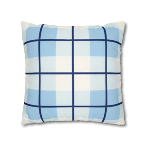 Buffalo Plaid Cushion – Blue Poly Canvas - Dipaliz - Chair & Sofa Covers