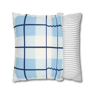 Buffalo Plaid Cushion – Blue Poly Canvas - Dipaliz - Chair & Sofa Covers