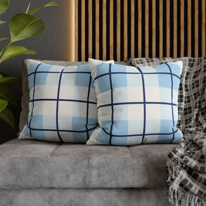 Buffalo Plaid Cushion – Blue Poly Canvas - Dipaliz - Chair & Sofa Covers