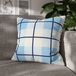 Buffalo Plaid Cushion – Blue Poly Canvas - Dipaliz - Chair & Sofa Covers