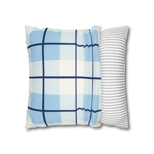 Buffalo Plaid Cushion – Blue Poly Canvas - Dipaliz - Chair & Sofa Covers