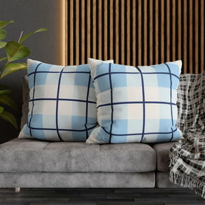Buffalo Plaid Cushion – Blue Poly Canvas - Dipaliz - Chair & Sofa Covers