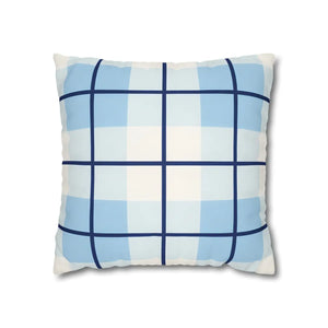 Buffalo Plaid Cushion – Blue Poly Canvas - Dipaliz - Chair & Sofa Covers