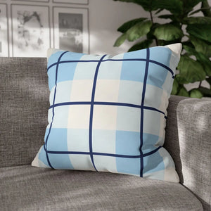 Buffalo Plaid Cushion – Blue Poly Canvas - Dipaliz - Chair & Sofa Covers