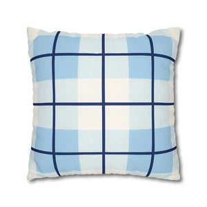 Buffalo Plaid Cushion – Blue Poly Canvas - Dipaliz - Chair & Sofa Covers
