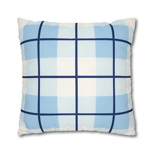 Buffalo Plaid Cushion – Blue Poly Canvas - Dipaliz - Chair & Sofa Covers
