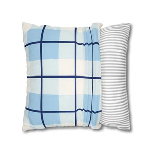 Buffalo Plaid Cushion – Blue Poly Canvas - Dipaliz - Chair & Sofa Covers