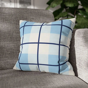 Buffalo Plaid Cushion – Blue Poly Canvas - Dipaliz - Chair & Sofa Covers