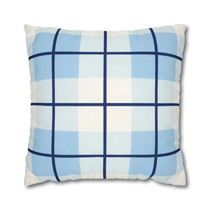Buffalo Plaid Cushion – Blue Poly Canvas - Dipaliz - Chair & Sofa Covers