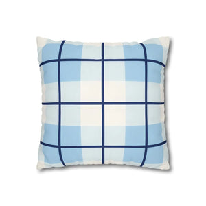 Buffalo Plaid Cushion – Blue Poly Canvas - Dipaliz - Chair & Sofa Covers