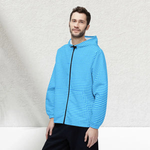 Bold Blue Checks Windbreaker - Unisex Style Perfection - Dipaliz - Windbreakers
