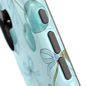 Blue Cherry Pattern Phone Case, Magnetic Impact-resistant - Mobile Cases