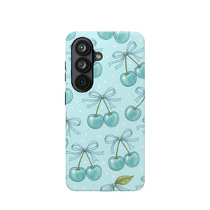 Blue Cherry Pattern Phone Case, Magnetic Impact-resistant - Mobile Cases