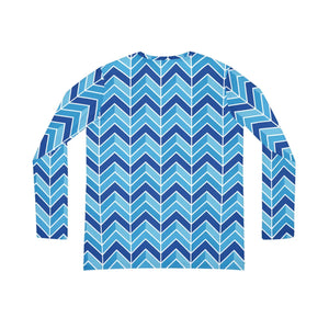Blue Chevron Women’s Long Sleeve V-neck Shirt (aop) - T-shirts