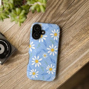 Blue Daisy Floral Magnetic Phone Case, Impact-resistant Protective Cover - Mobile Cases