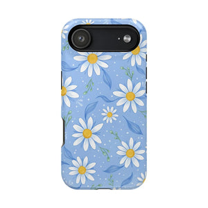 Blue Daisy Floral Magnetic Phone Case, Impact-resistant Protective Cover - Mobile Cases