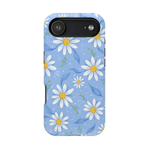Blue Daisy Floral Magnetic Phone Case, Impact-resistant Protective Cover - Mobile Cases