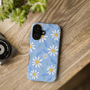 Blue Daisy Floral Magnetic Phone Case, Impact-resistant Protective Cover - Mobile Cases