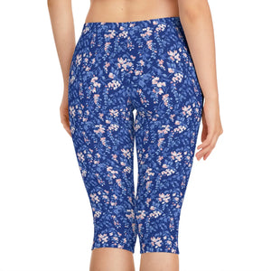 Floral Capri Leggings - Spring Garden Print Comfort - Dipaliz - s