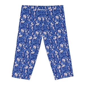 Floral Capri Leggings - Spring Garden Print Comfort - Dipaliz - s