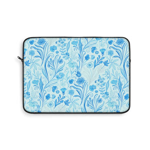 Artistic Floral Laptop Sleeve Blue Watercolor Botanicals - Dipaliz - Bags
